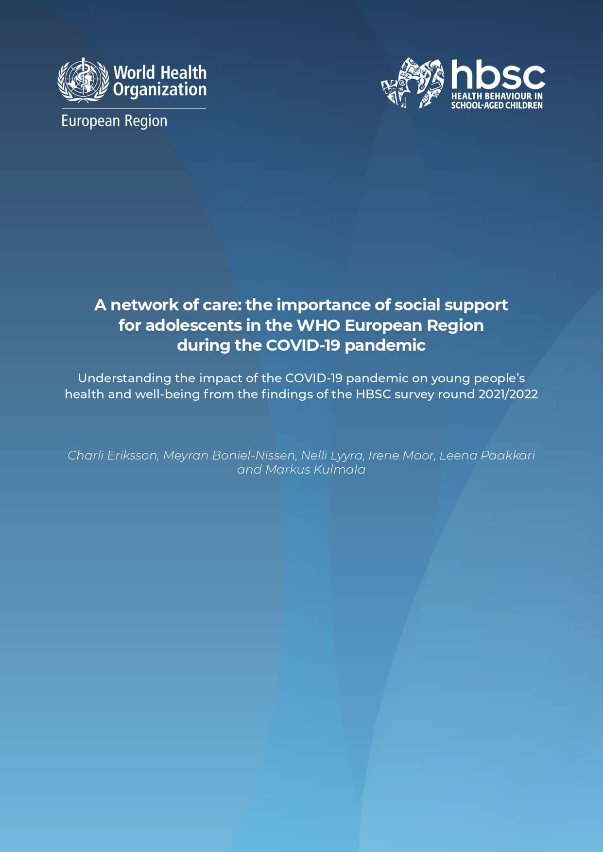 Cover of 'A network of care: the importance of social support for adolescents in the WHO European Region during the COVID-19 pandemic'